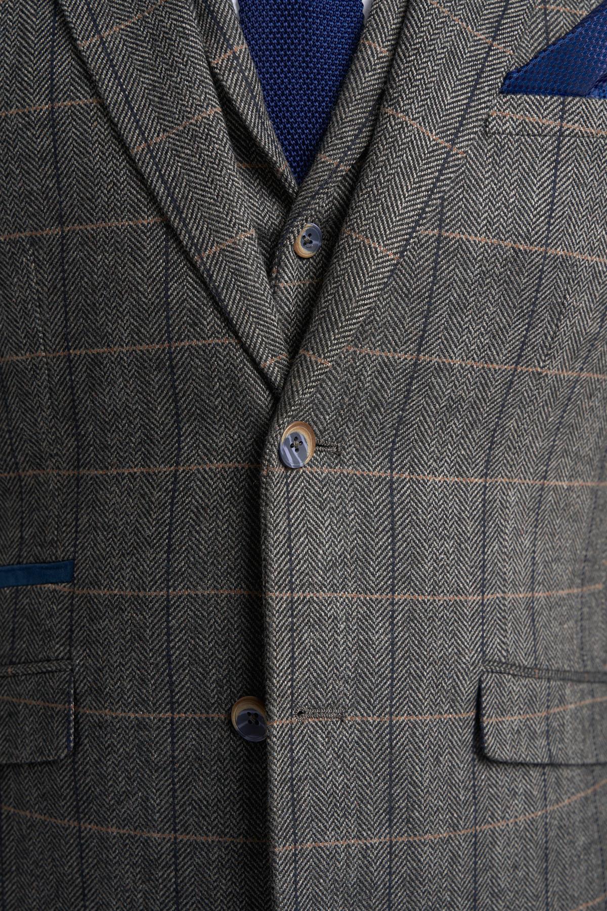 ALBERT - GREY CHECK TWEED BLAZER CAVANI