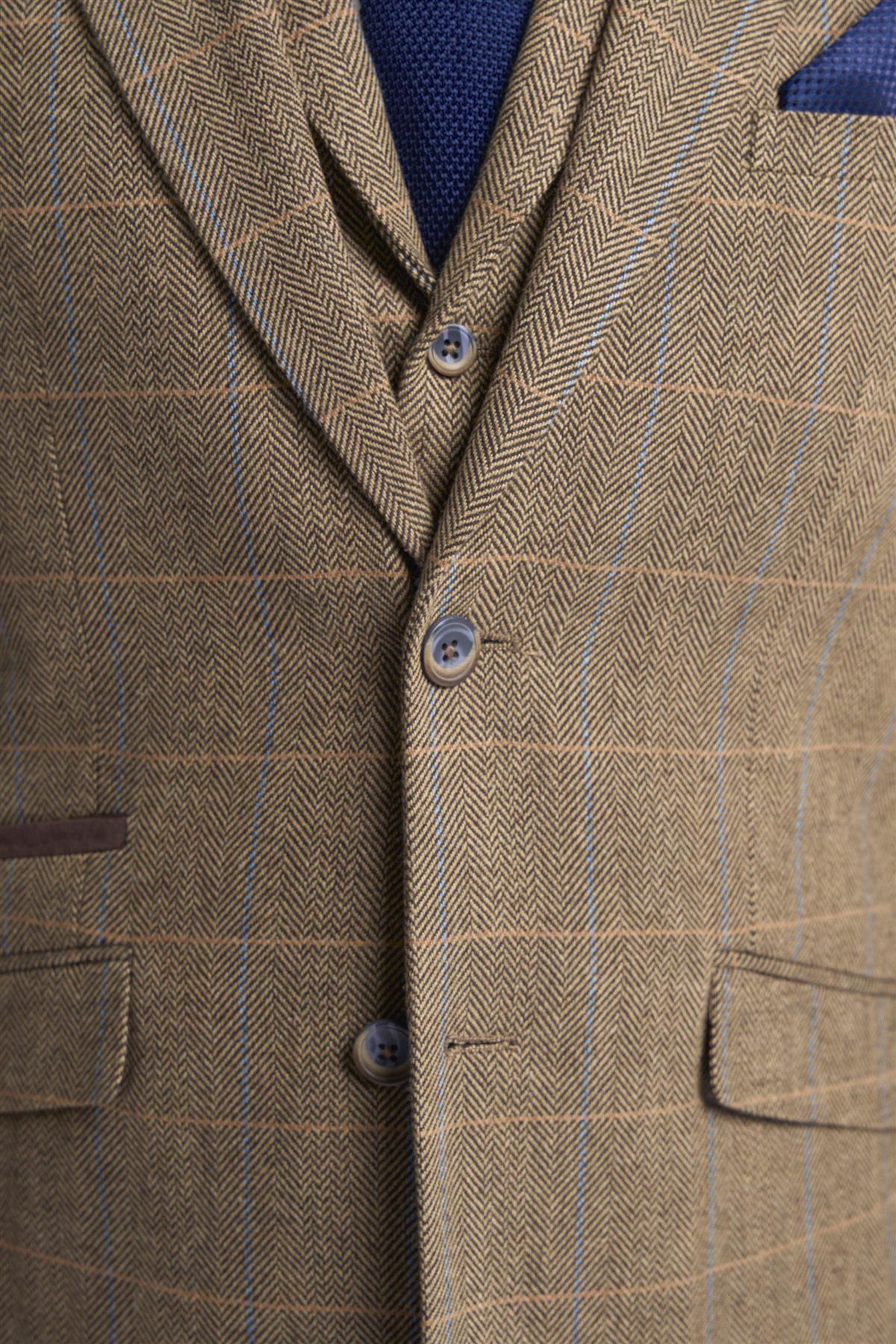 ALBERT - BROWN CHECK TWEED BLAZER CAVANI