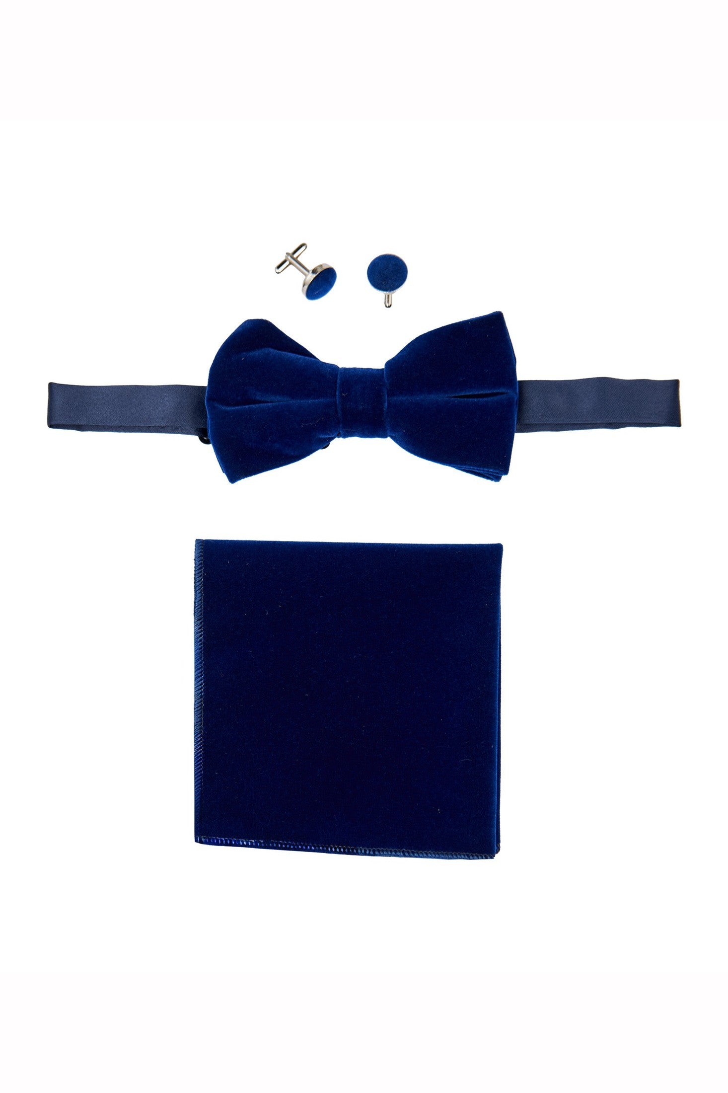 NAVY VELVET BOW TIE SET