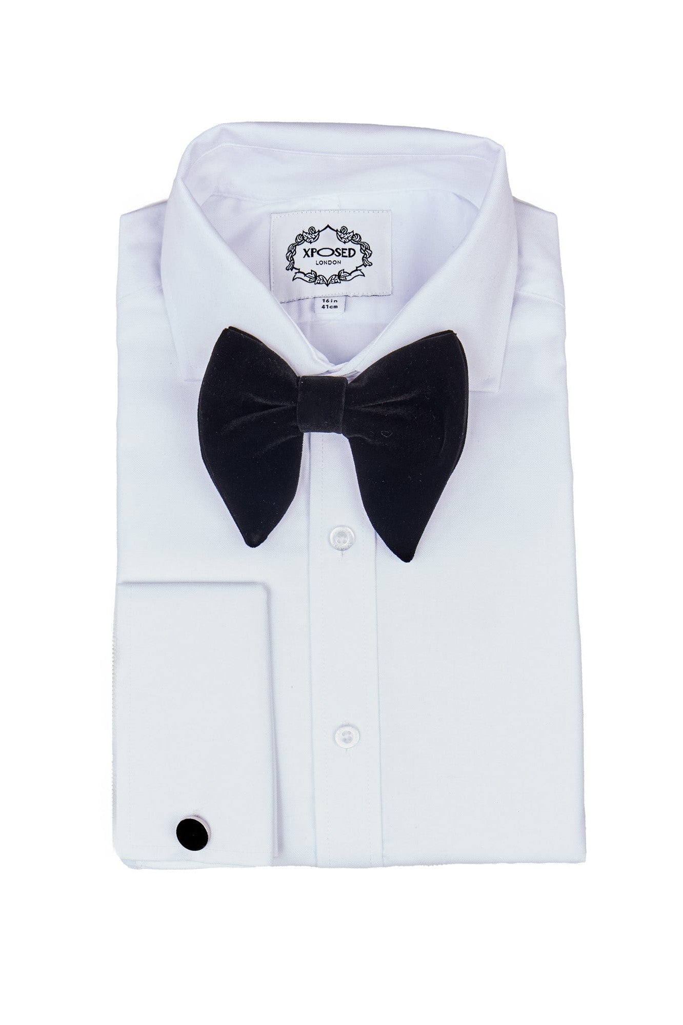 BIG BLACK VELVET BOW TIE SET