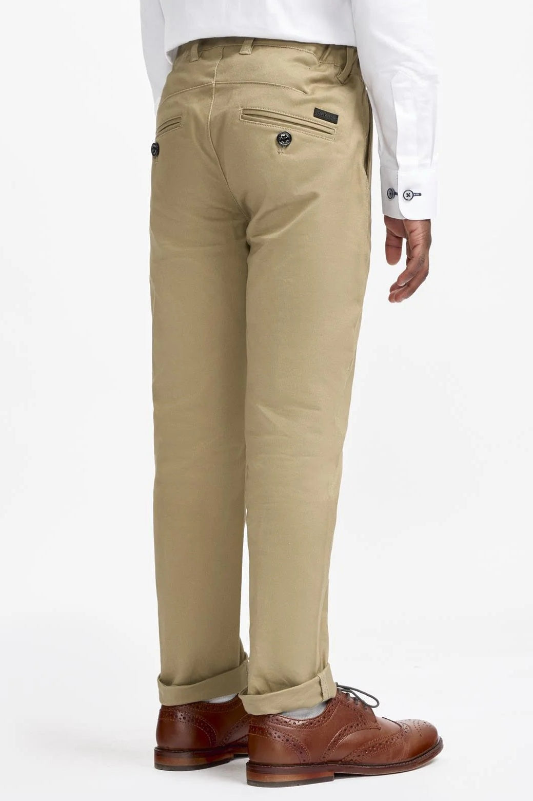 Cavani – Boys Cotton Chinos Trousers in Khaki Stone