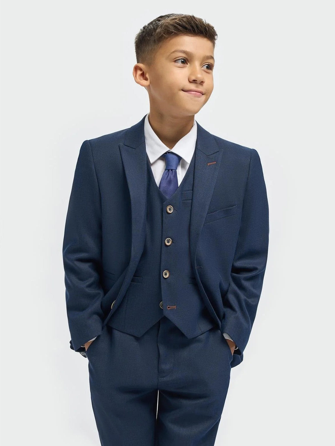 House of Cavani - Tropez Boys Navy Blue 3 Piece Suit Tailored CAVANI