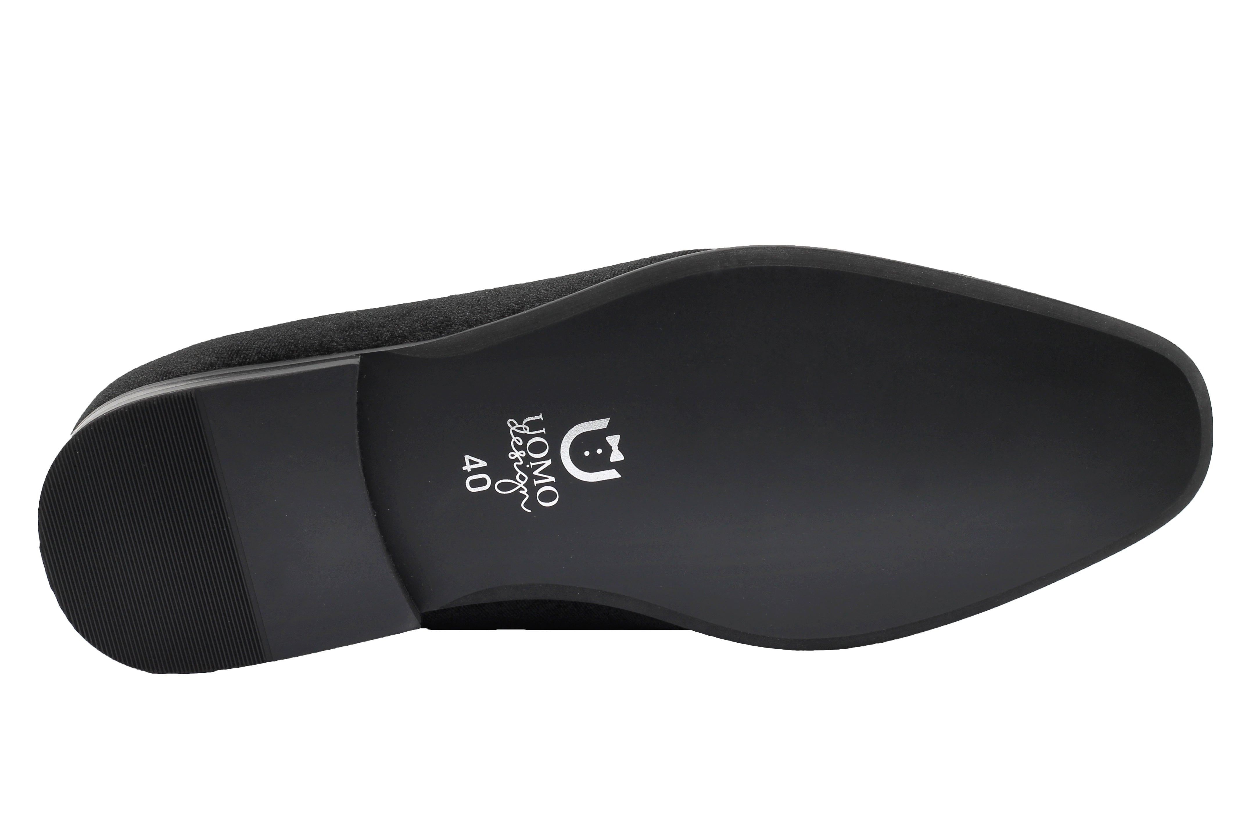 BLACK VELVET TASSEL LOFERS METAL SNAFFLE BUCKLE