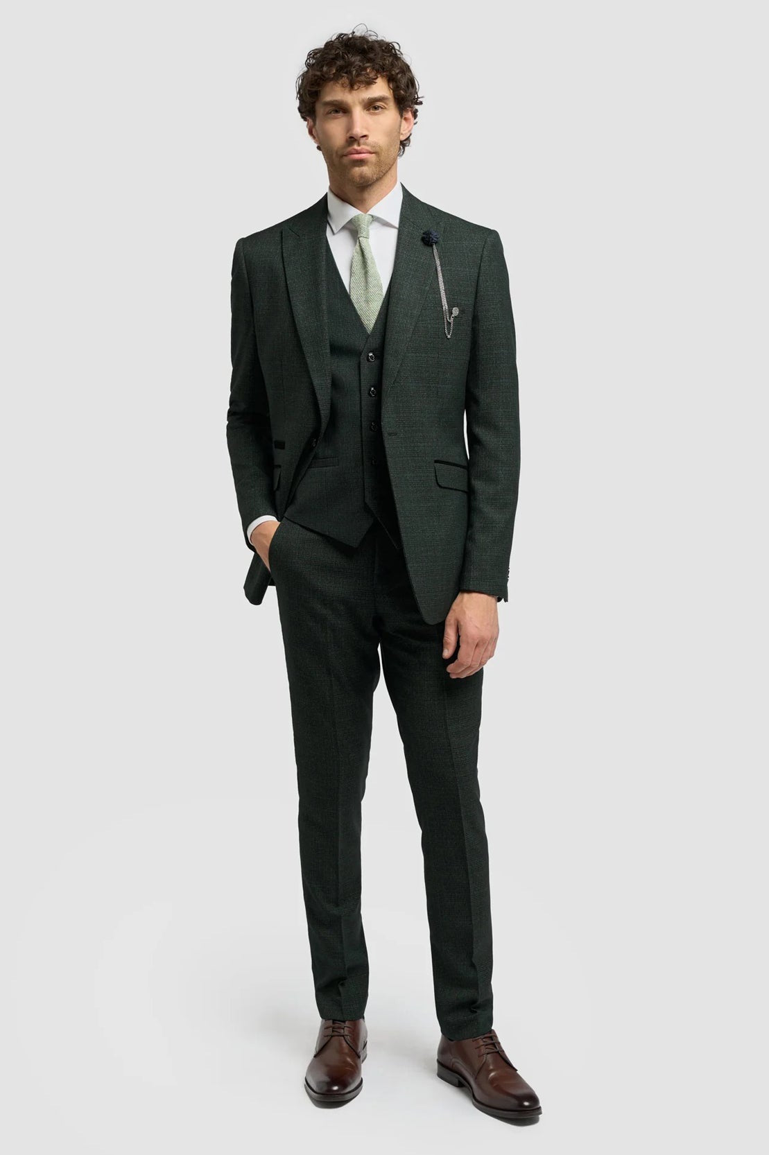 CARIDI - SLIM FIT OLIVE BLAZER SHORT