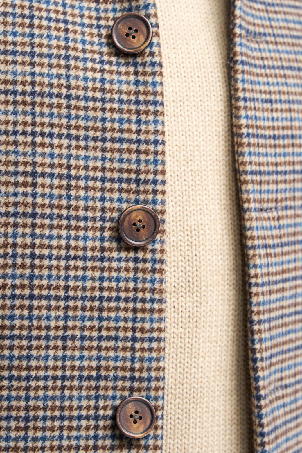 EDDIE – TAN HOUNDSTOTTH CHECK OVERCOAT CAVANI