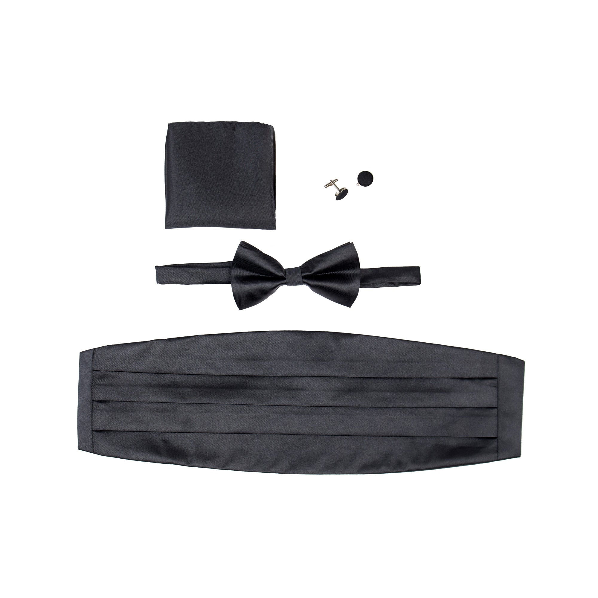 BLACK CUMMERBUND SET