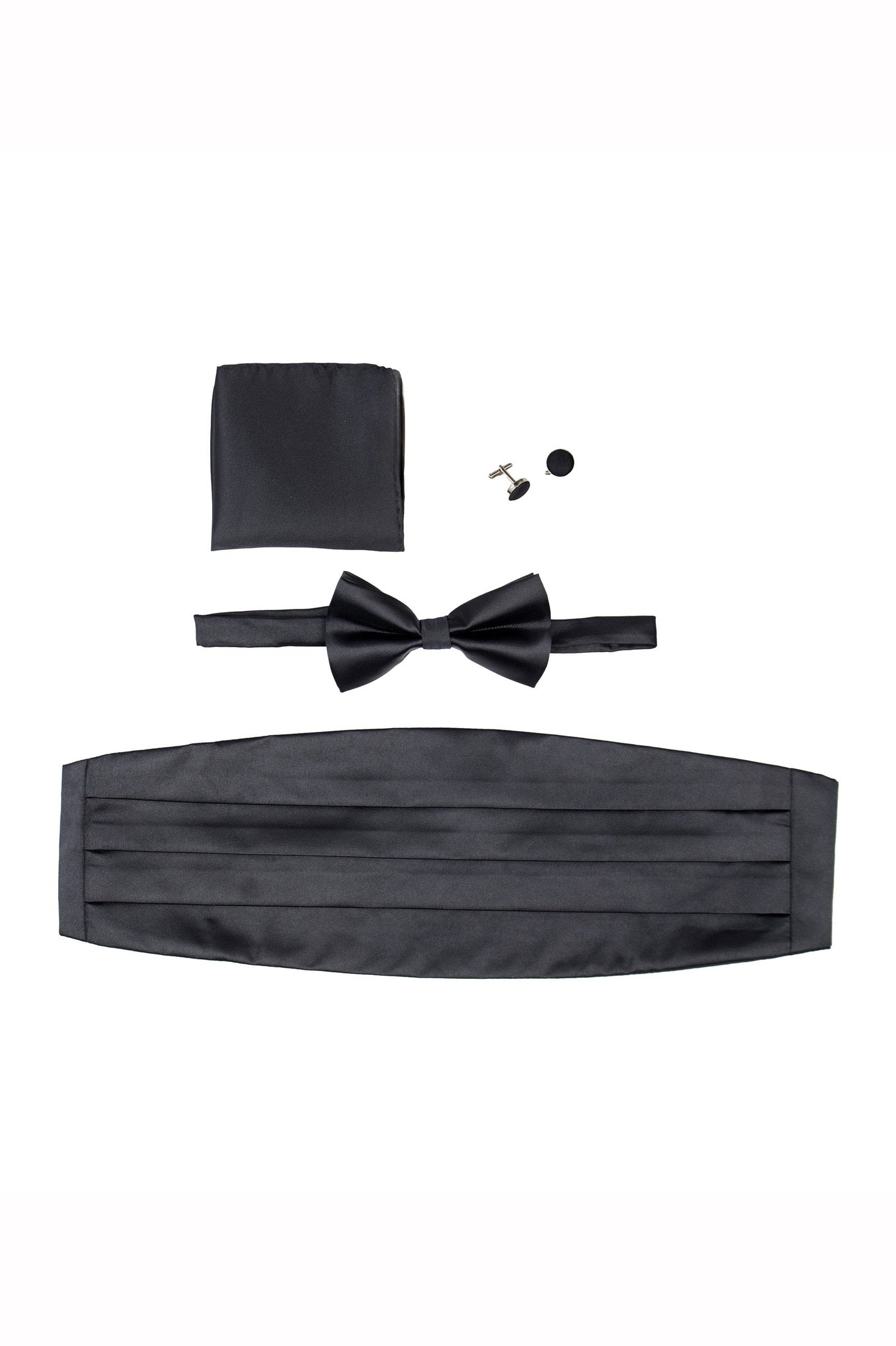 BLACK CUMMERBUND SET