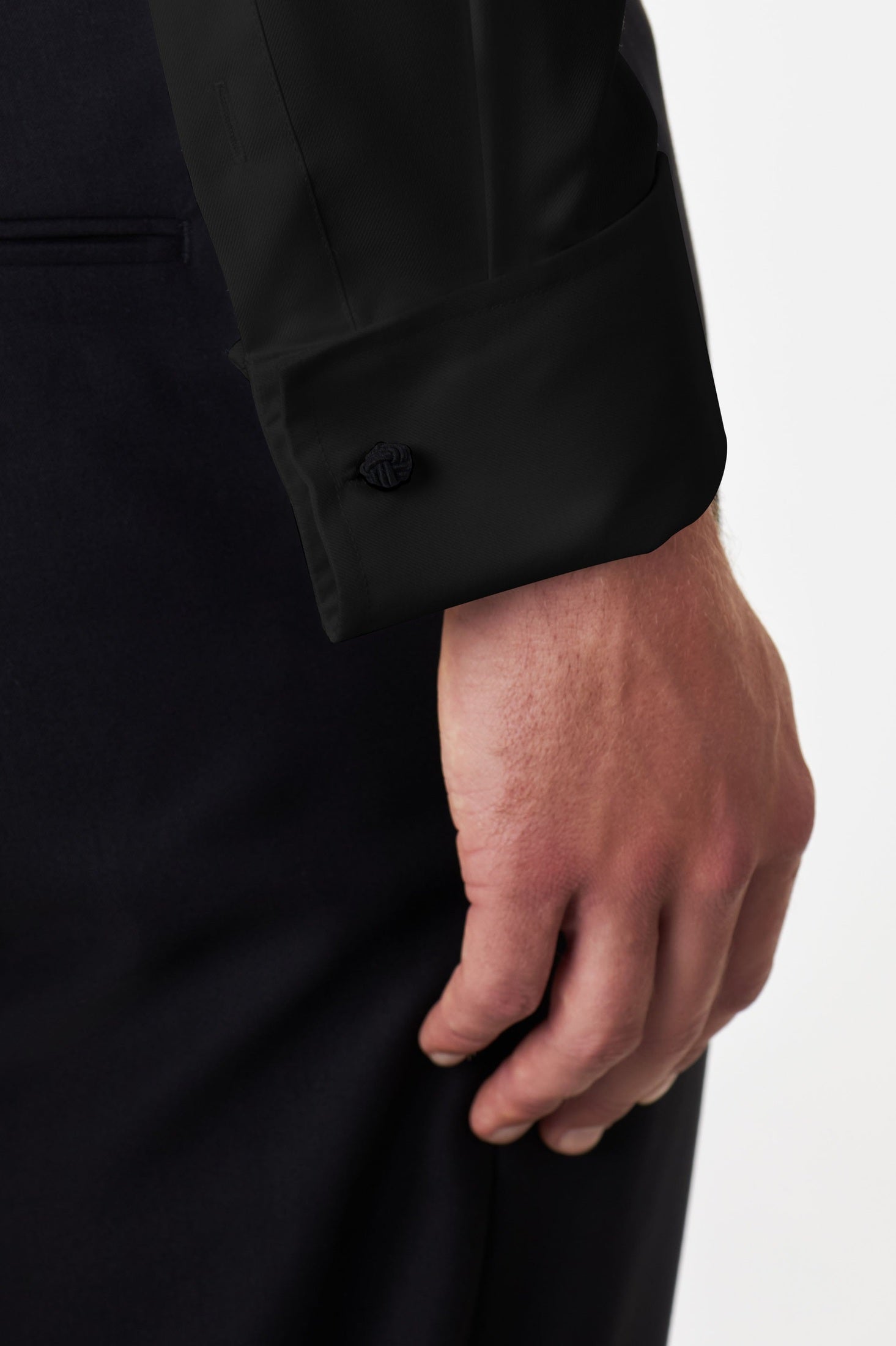 BLACK SHIRT WITH DOUBLE CUFFLINKS