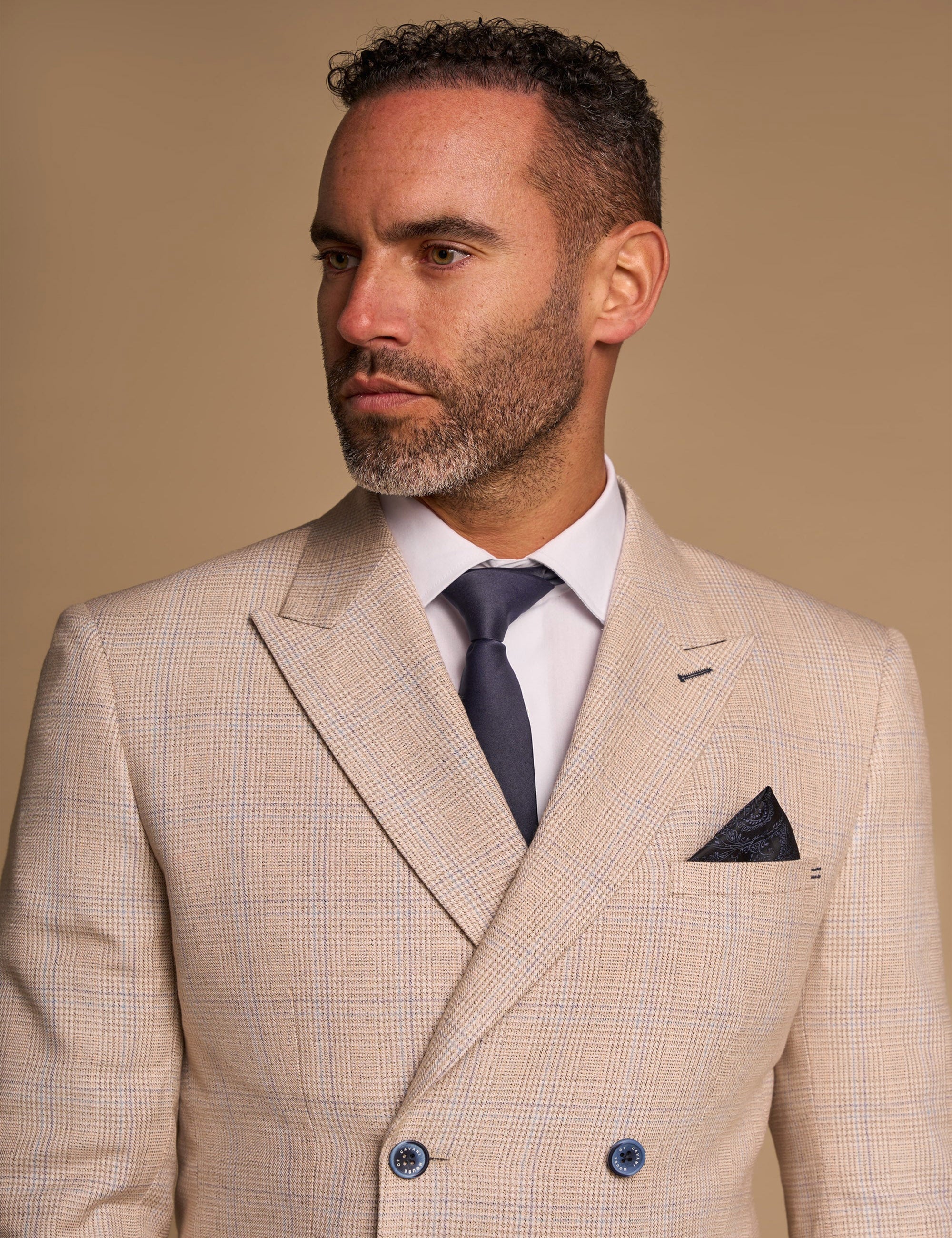 CARIDI - BEIGE 2 PIECE DOUBLE BREASTED SUIT BY CAVANI