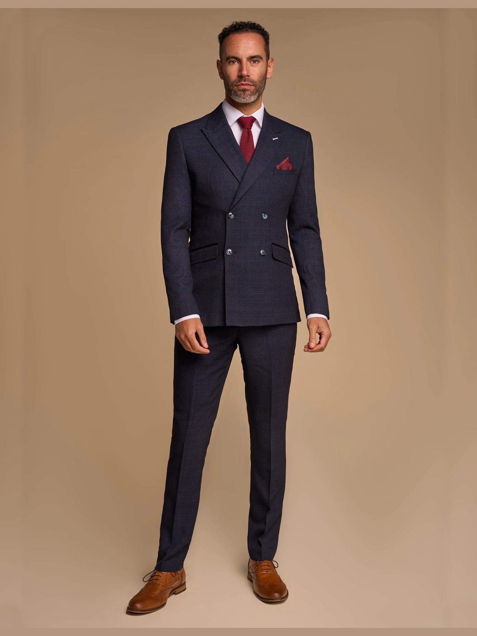 CARIDI - NAVY 2 PIECE DOUBLE BREASTED SUIT BY CAVANI CAVANI