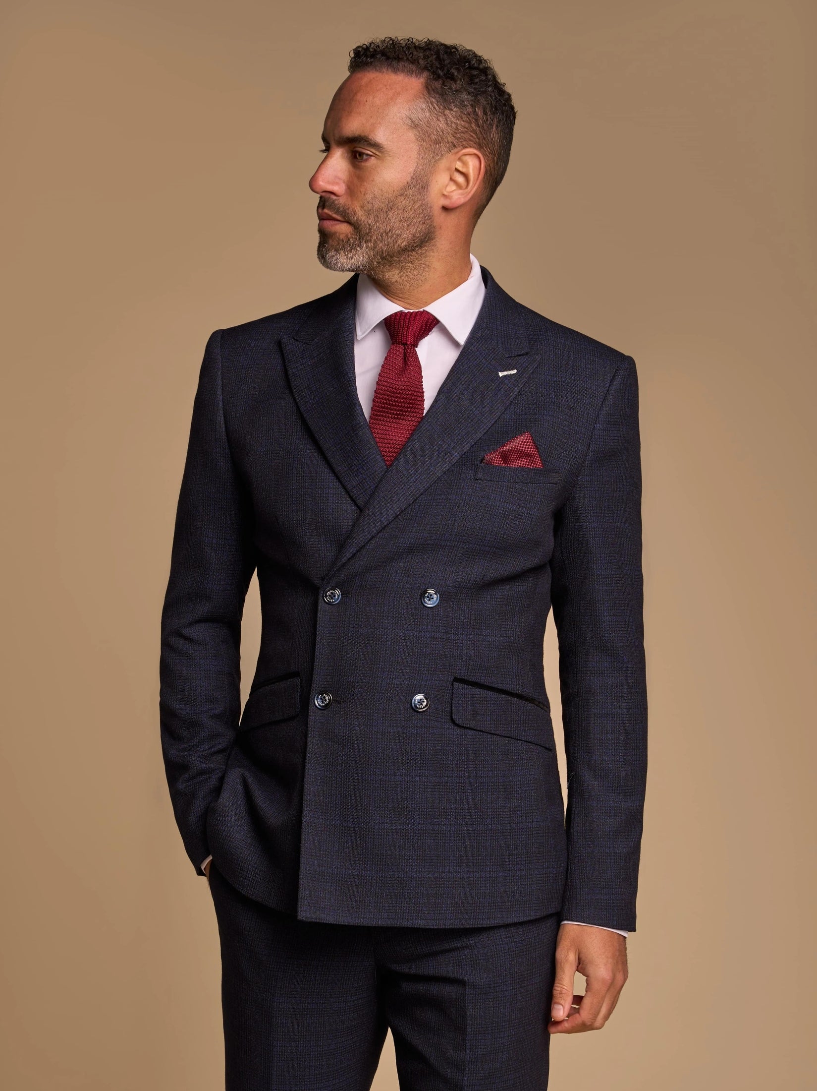 CARIDI - NAVY 2 PIECE DOUBLE BREASTED SUIT BY CAVANI CAVANI
