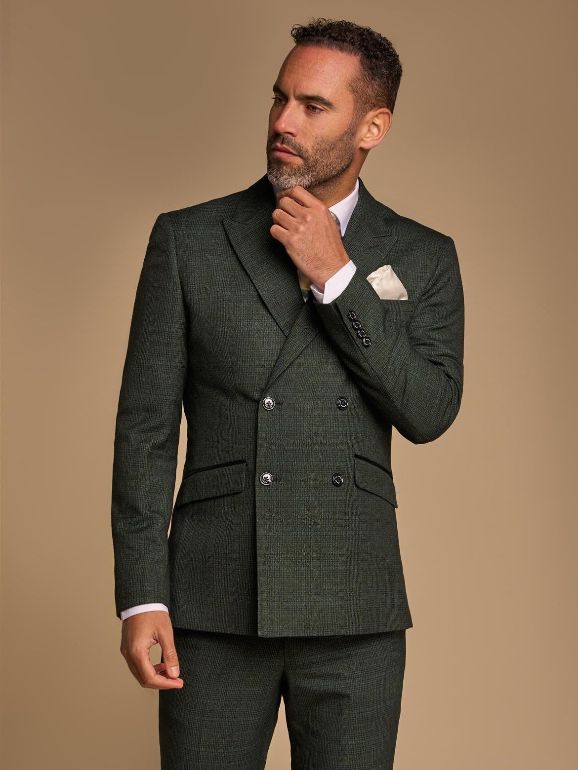 CARIDI - OLIVE 2 PIECE DOUBLE BREASTED SUIT BY CAVANI CAVANI