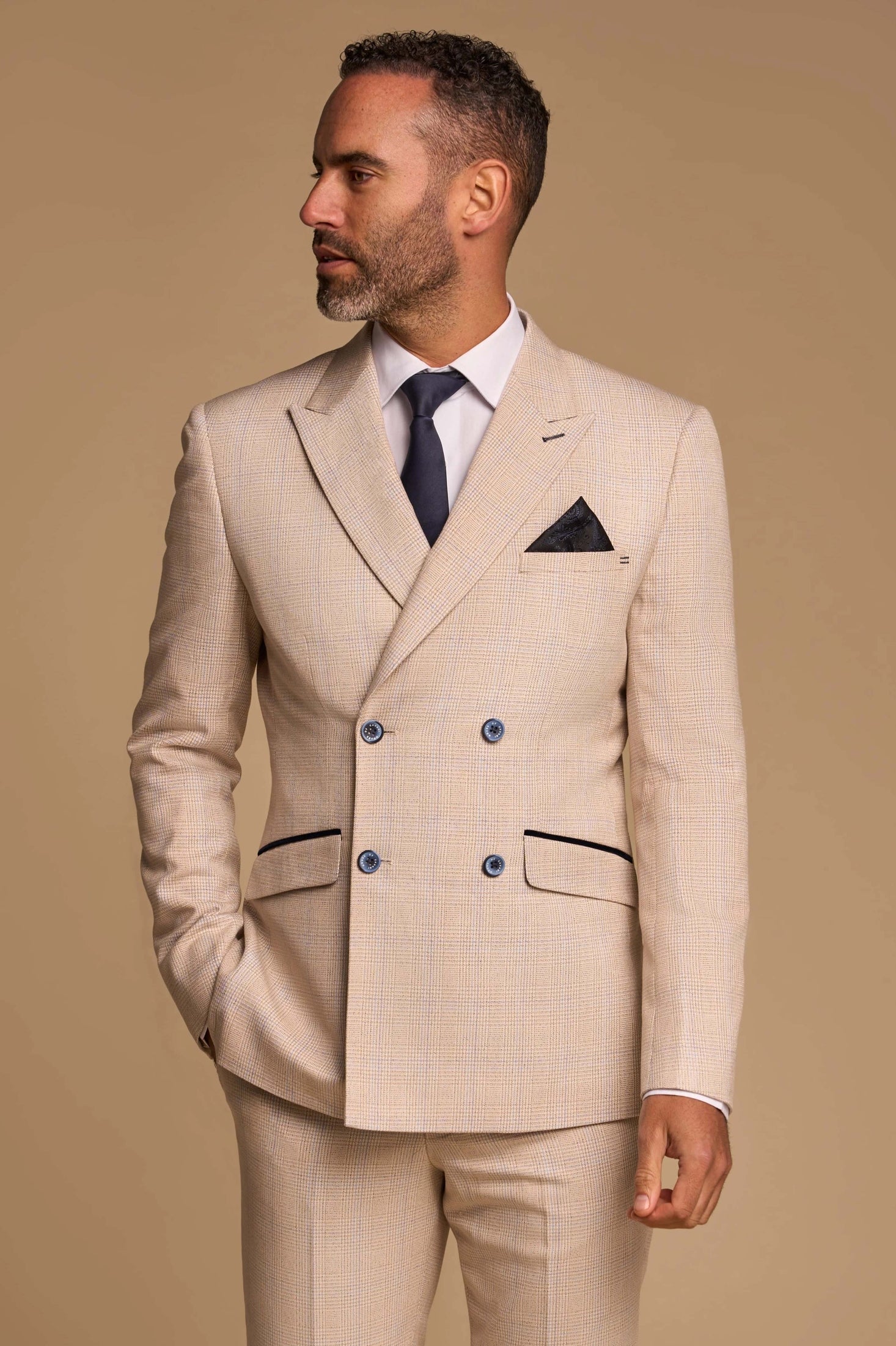 CARIDI – BEIGE DOUBLE BREASTED BLAZER BY CAVANI CAVANI