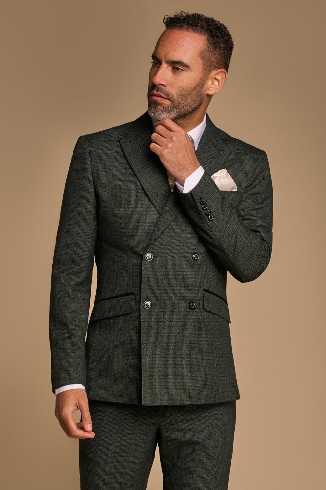 CARIDI – OLIVE GREEN DOUBLE BREASTED BLAZER BY CAVANI CAVANI