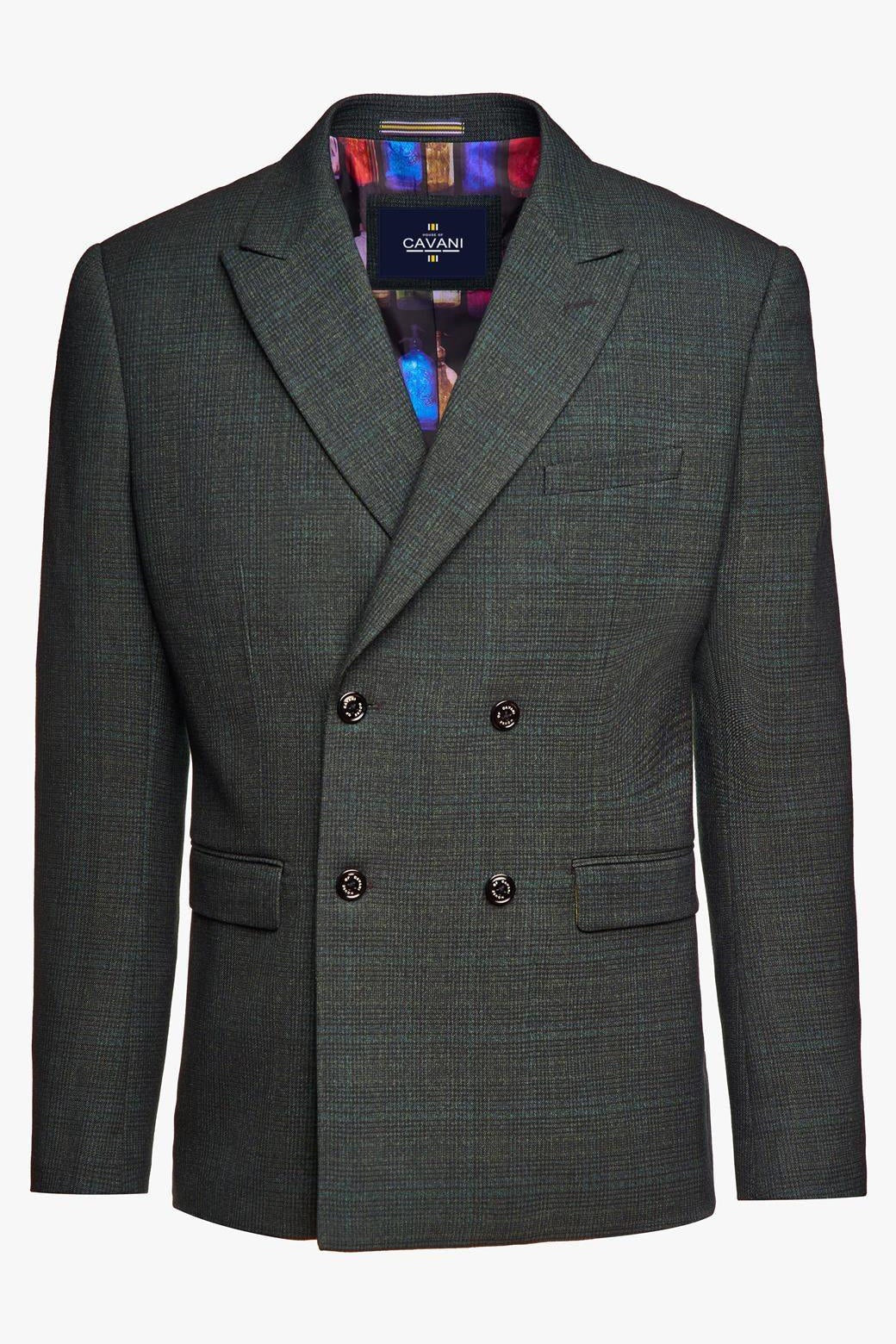 CARIDI – OLIVE GREEN DOUBLE BREASTED BLAZER BY CAVANI CAVANI