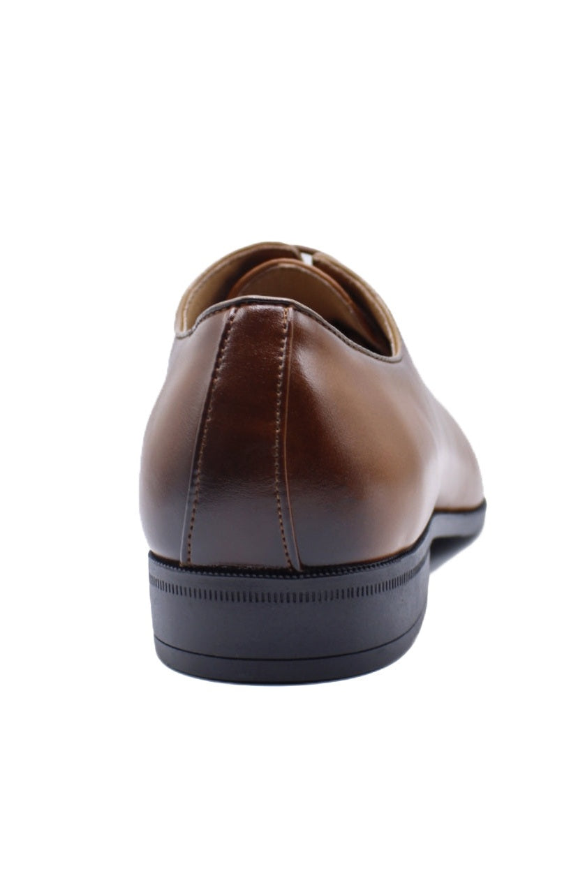 Men’s Brown Wholecut Oxford Dress Shoes – Faux Leather