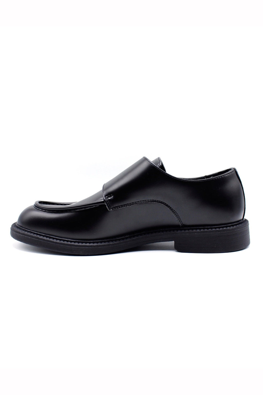 Men’s Black Double Monk Strap Moc Toe Shoes