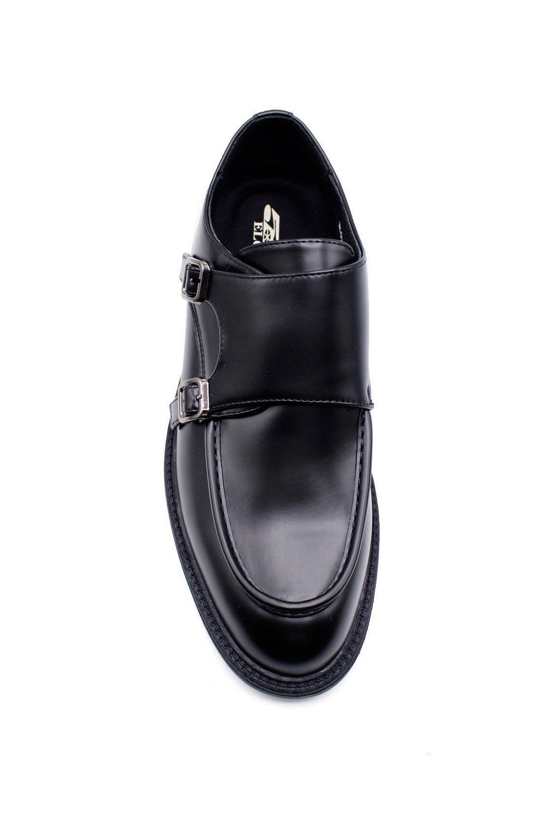 Men’s Black Double Monk Strap Moc Toe Shoes