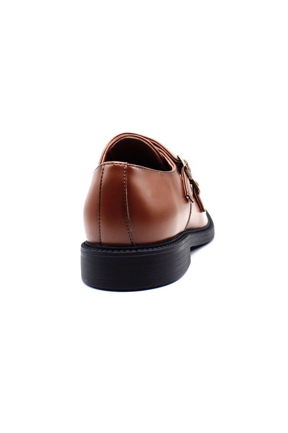 Men’s Double Monk Strap Moc Toe Shoes in Brown