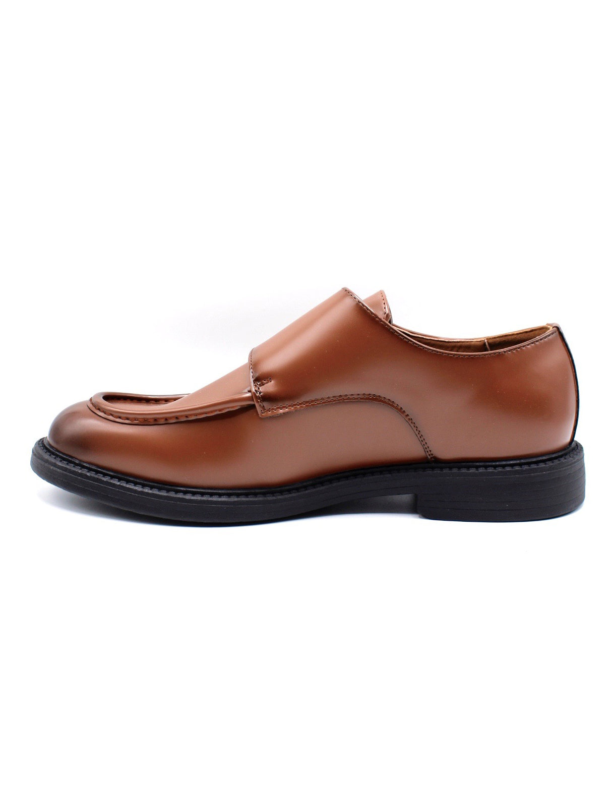Men’s Double Monk Strap Moc Toe Shoes in Brown