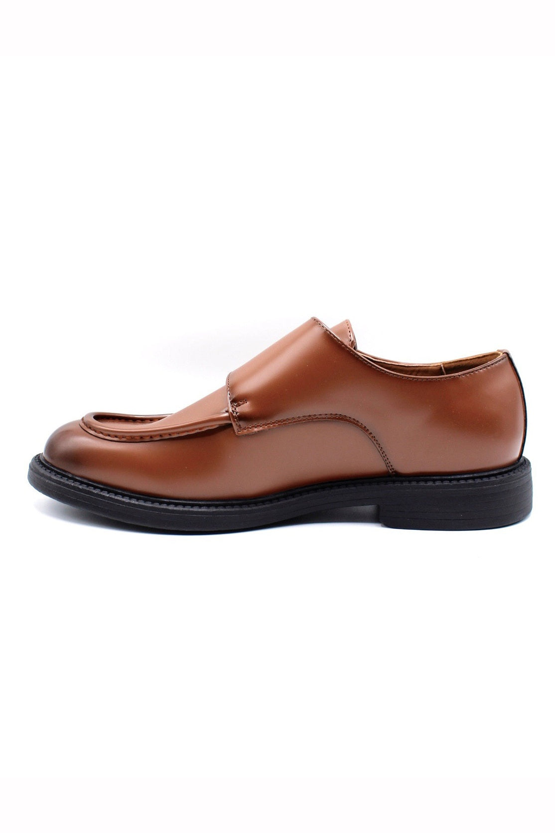 Men’s Double Monk Strap Moc Toe Shoes in Brown