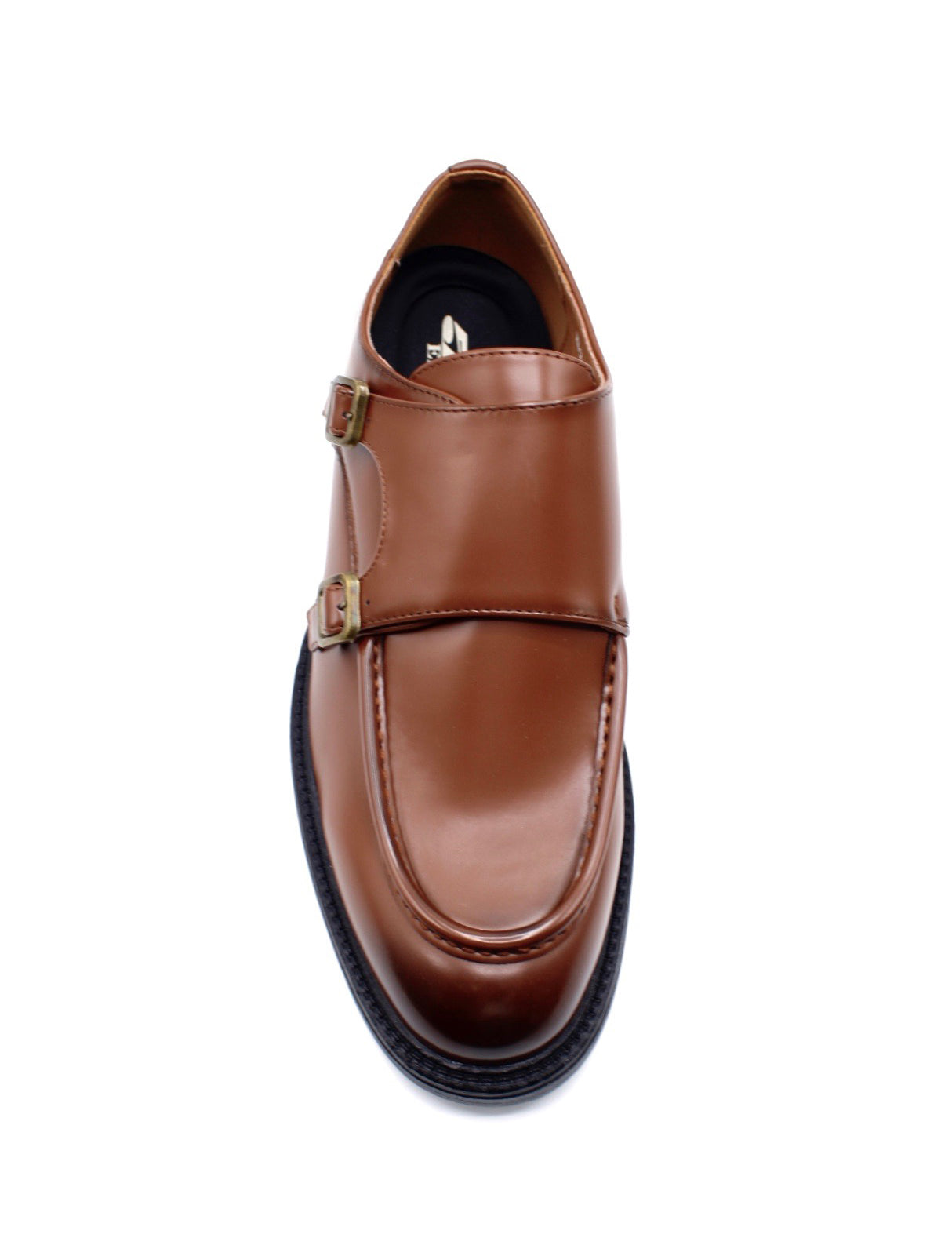Men’s Double Monk Strap Moc Toe Shoes in Brown
