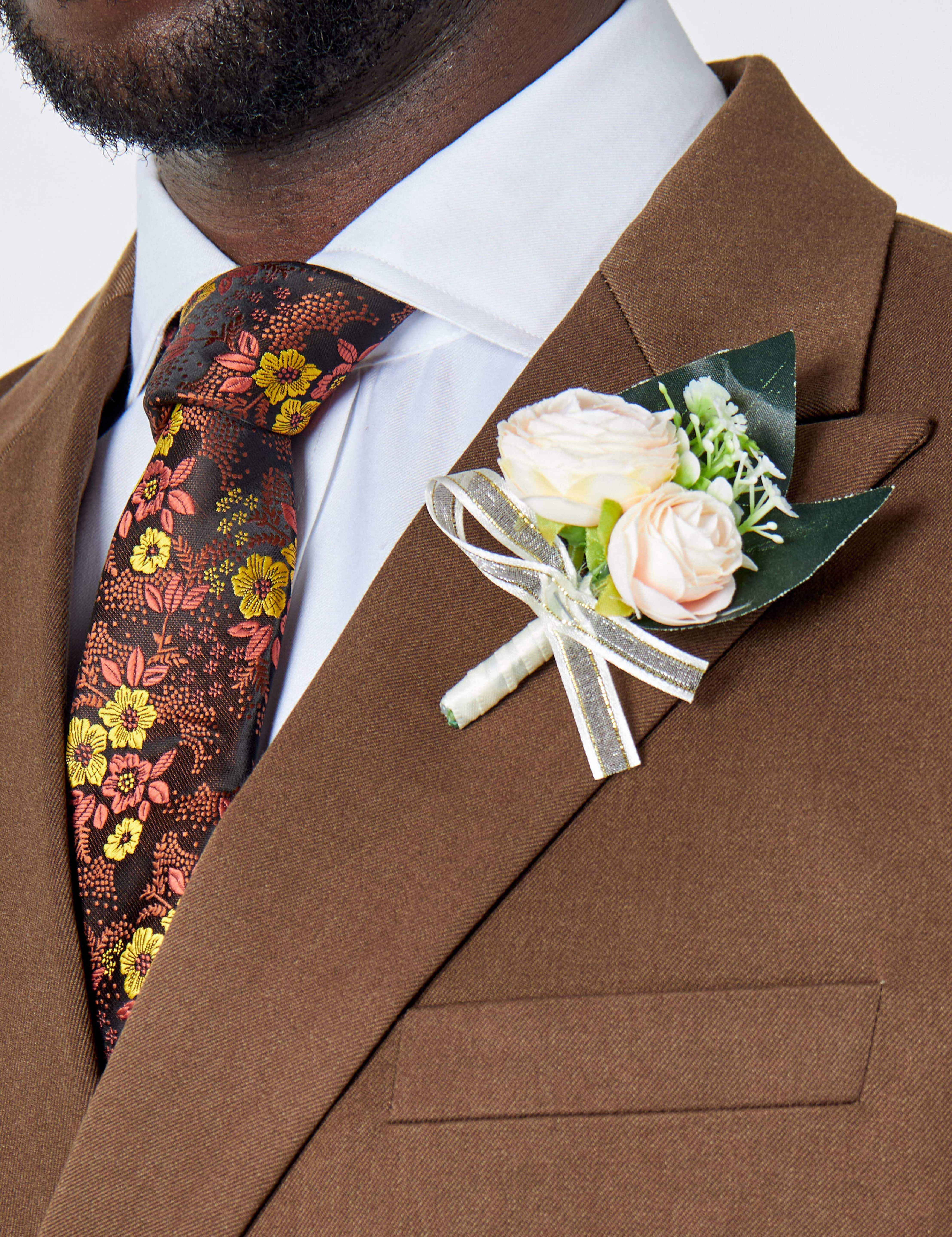 Tuxedo Flower Wedding Boutonniere Lapel Pin Sartorial Shoes