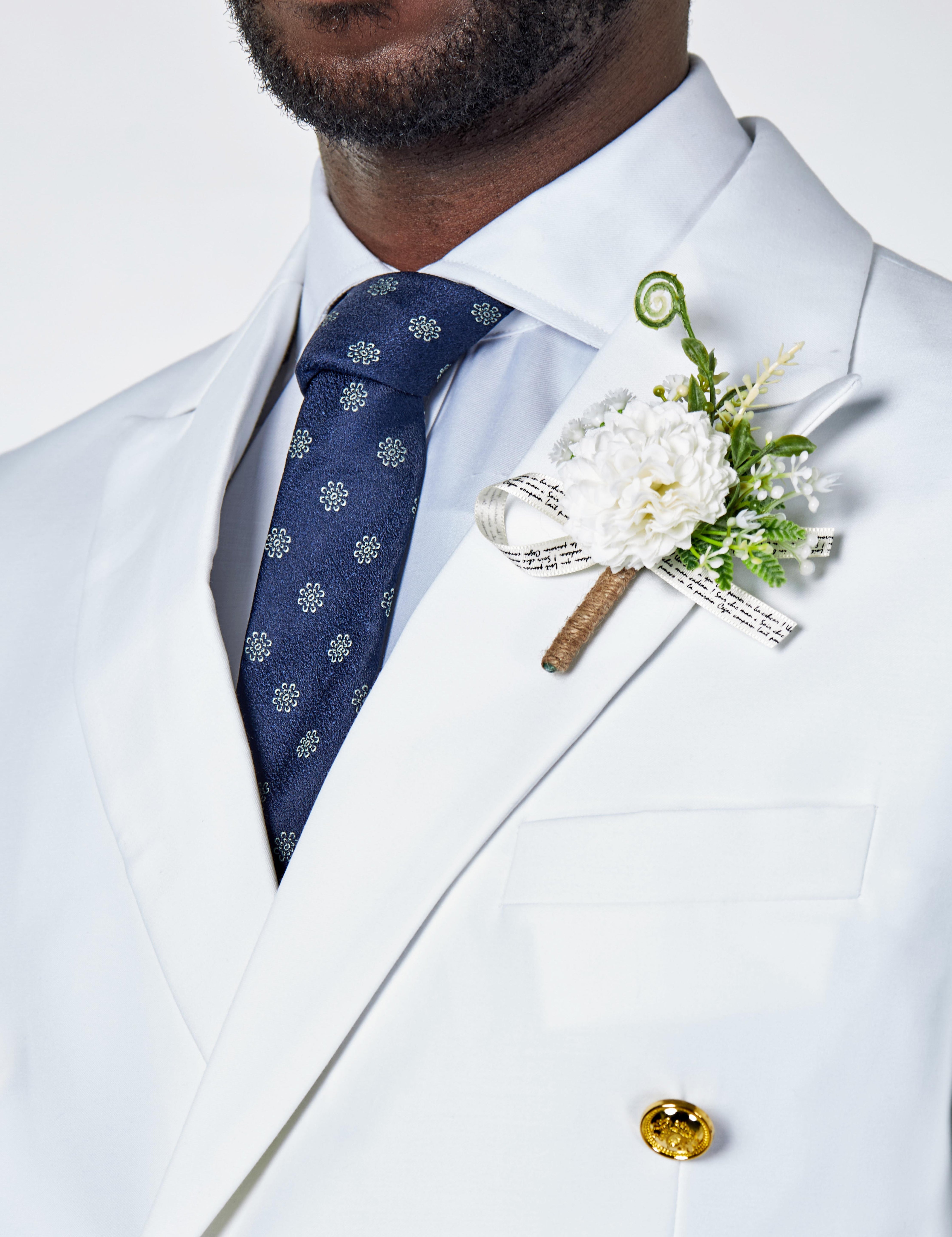Tuxedo Flower Wedding Boutonniere Lapel Pin Sartorial Shoes