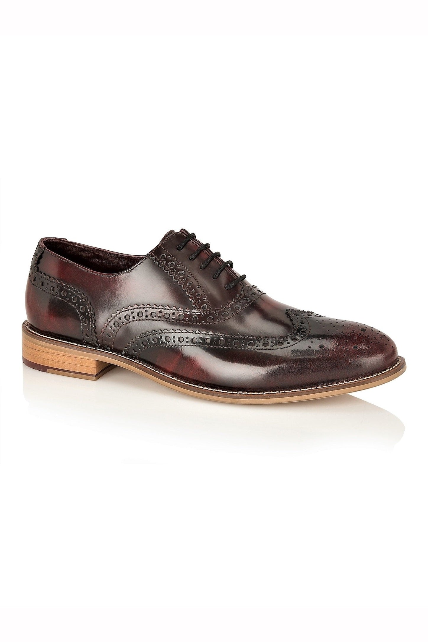 OXFORD BROGUES IN POLISHED MAROON