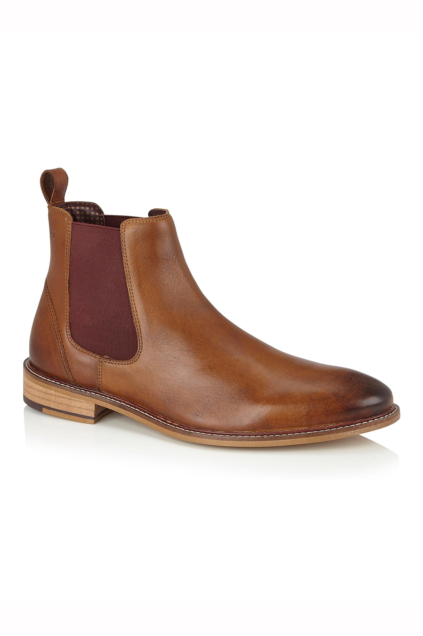 LEATHER CHELSEA BOOTS IN CHESTNUT