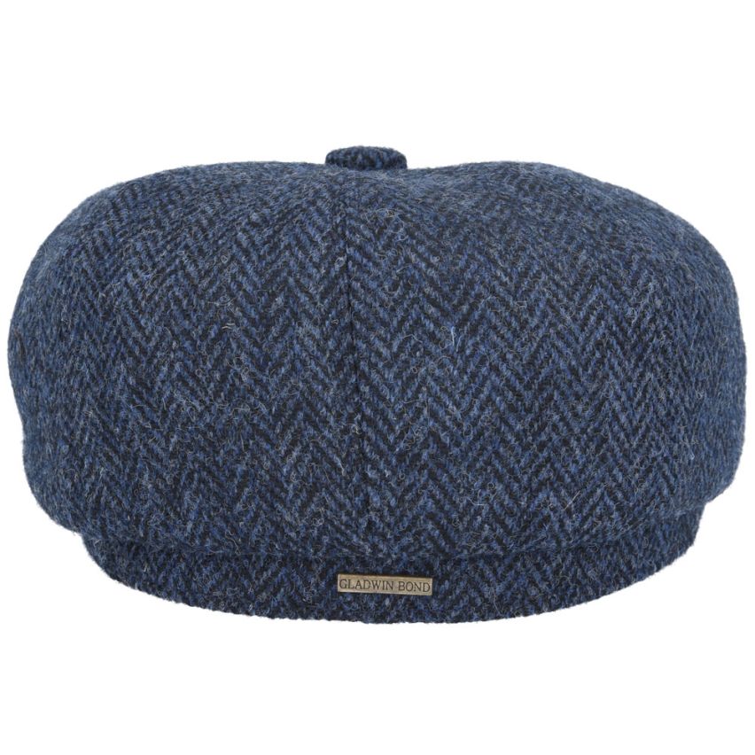 NAVY PURE WOOL TWEED FLAT CAP