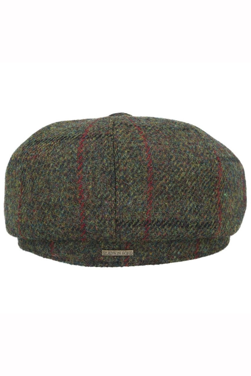 GREEN TWEED PURE WOOL FLAT CAP