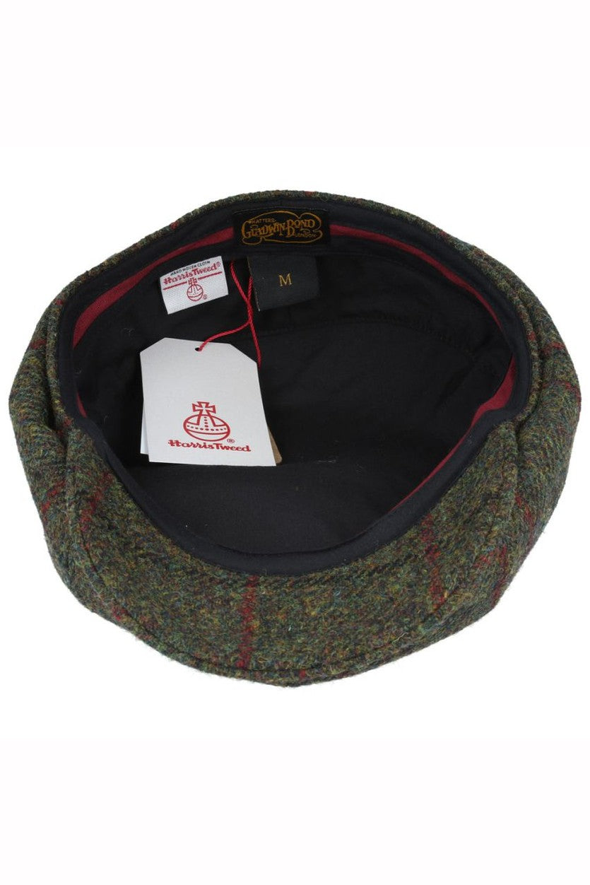 GREEN TWEED PURE WOOL FLAT CAP