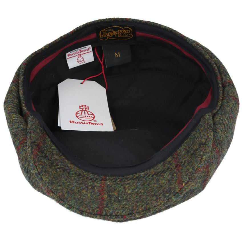 GREEN TWEED PURE WOOL FLAT CAP