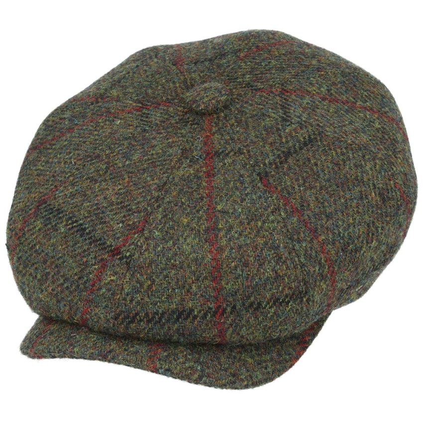 GREEN TWEED PURE WOOL FLAT CAP