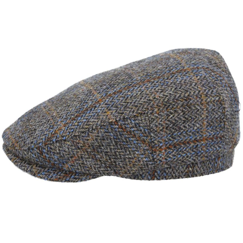 GREEN HERRINGBONE PURE SCOTTISH WOOL FLAT CAP