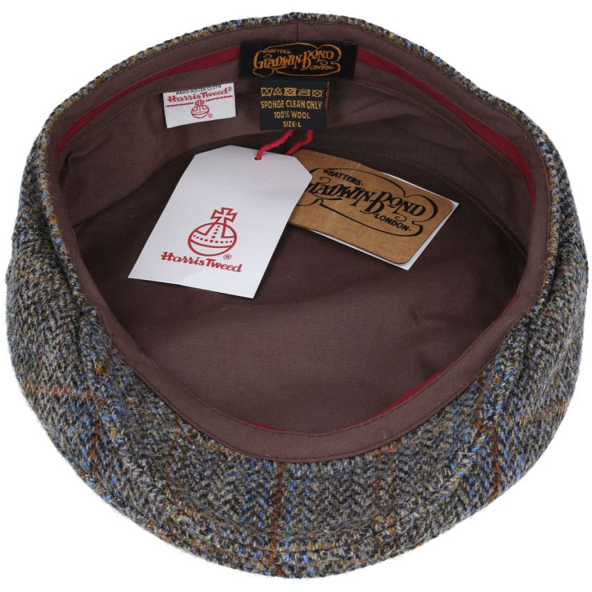 GREEN HERRINGBONE PURE SCOTTISH WOOL FLAT CAP
