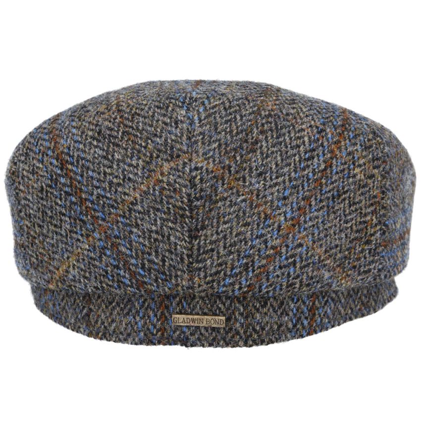 GREEN HERRINGBONE PURE SCOTTISH WOOL FLAT CAP