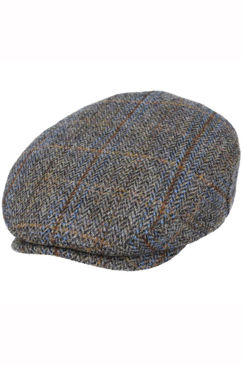 GREEN HERRINGBONE PURE SCOTTISH WOOL FLAT CAP
