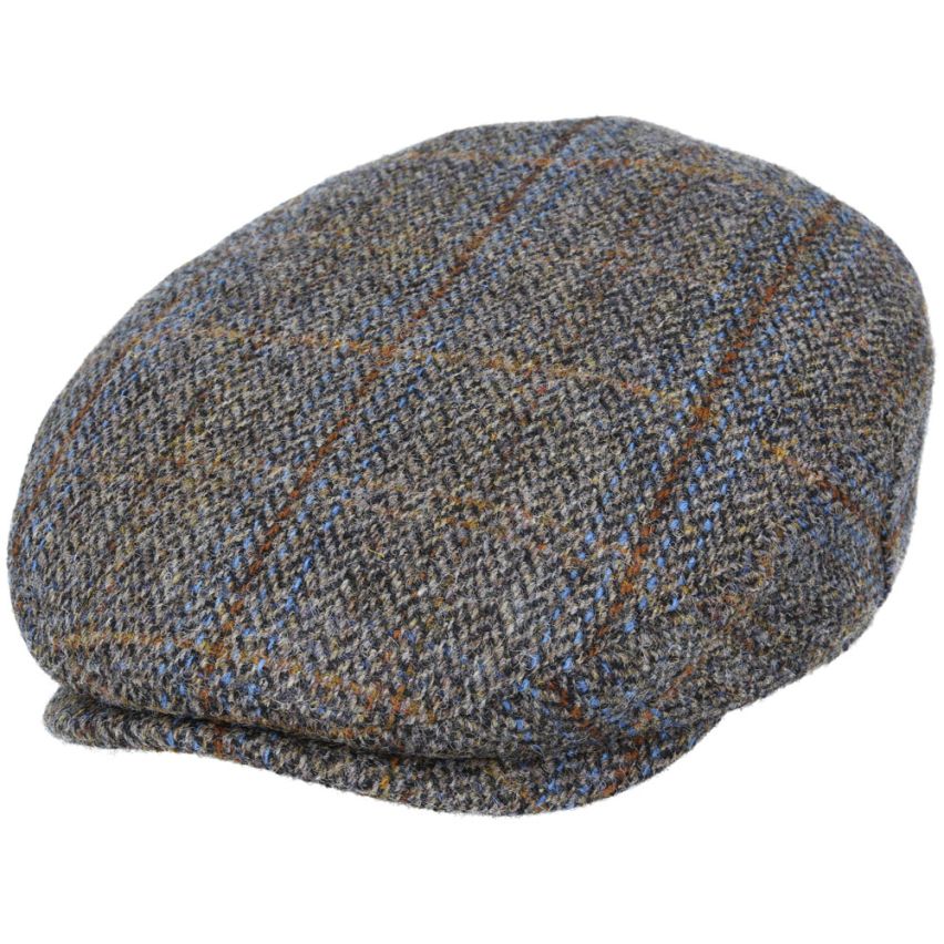 GREEN HERRINGBONE PURE SCOTTISH WOOL FLAT CAP