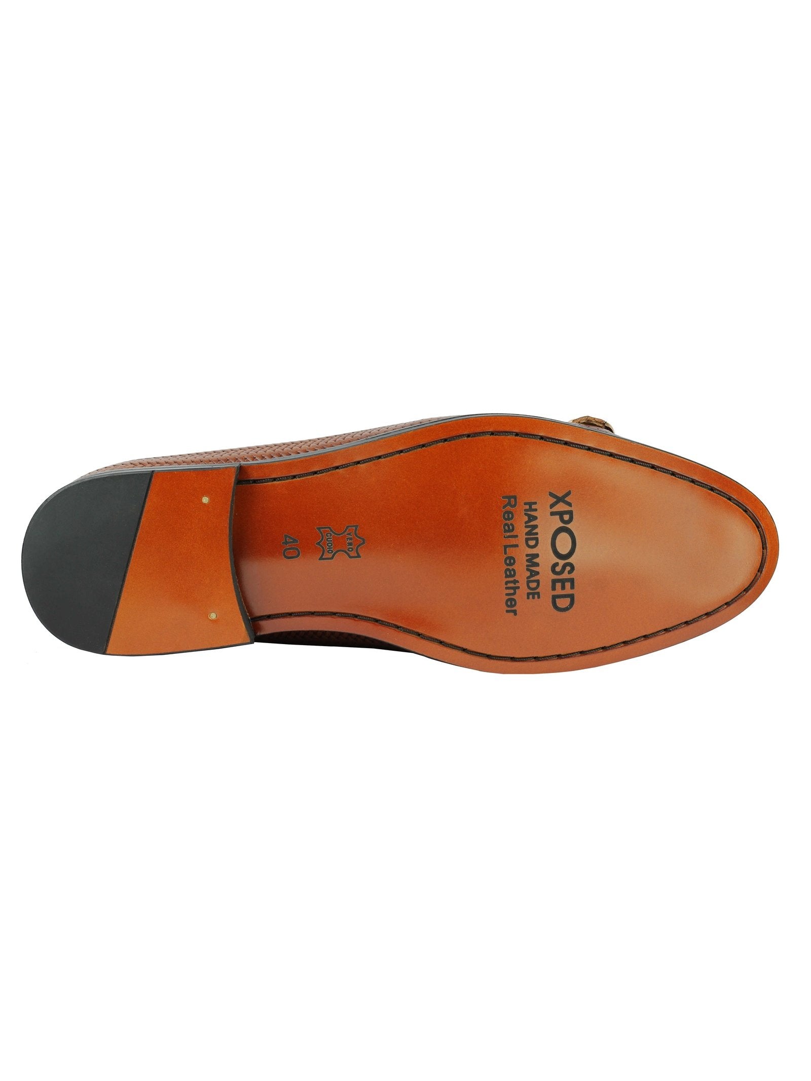 BROWN LEATHER DOUBLE MONK LOAFERS