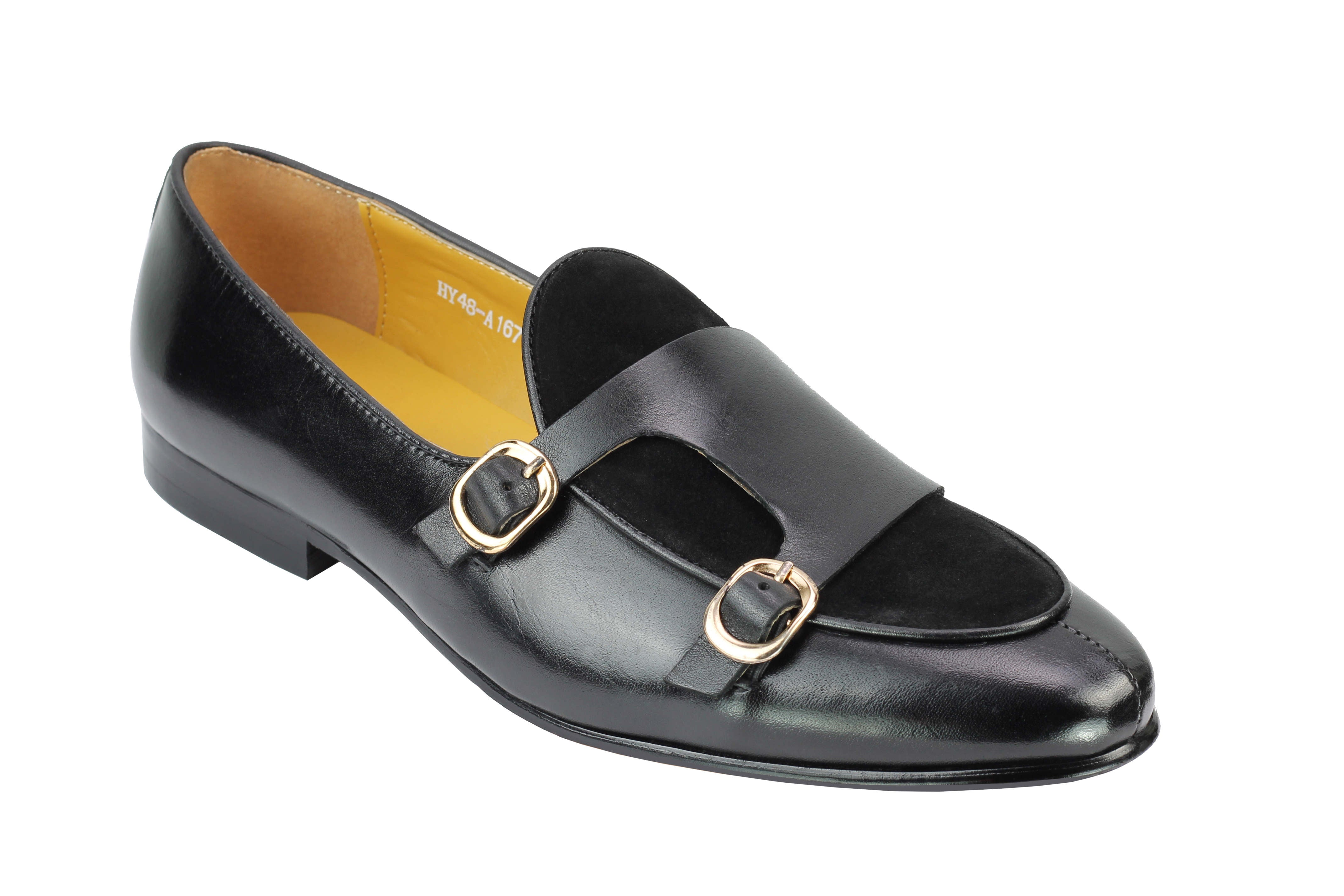 BLACK DOUBLE BUCKLE LOAFER