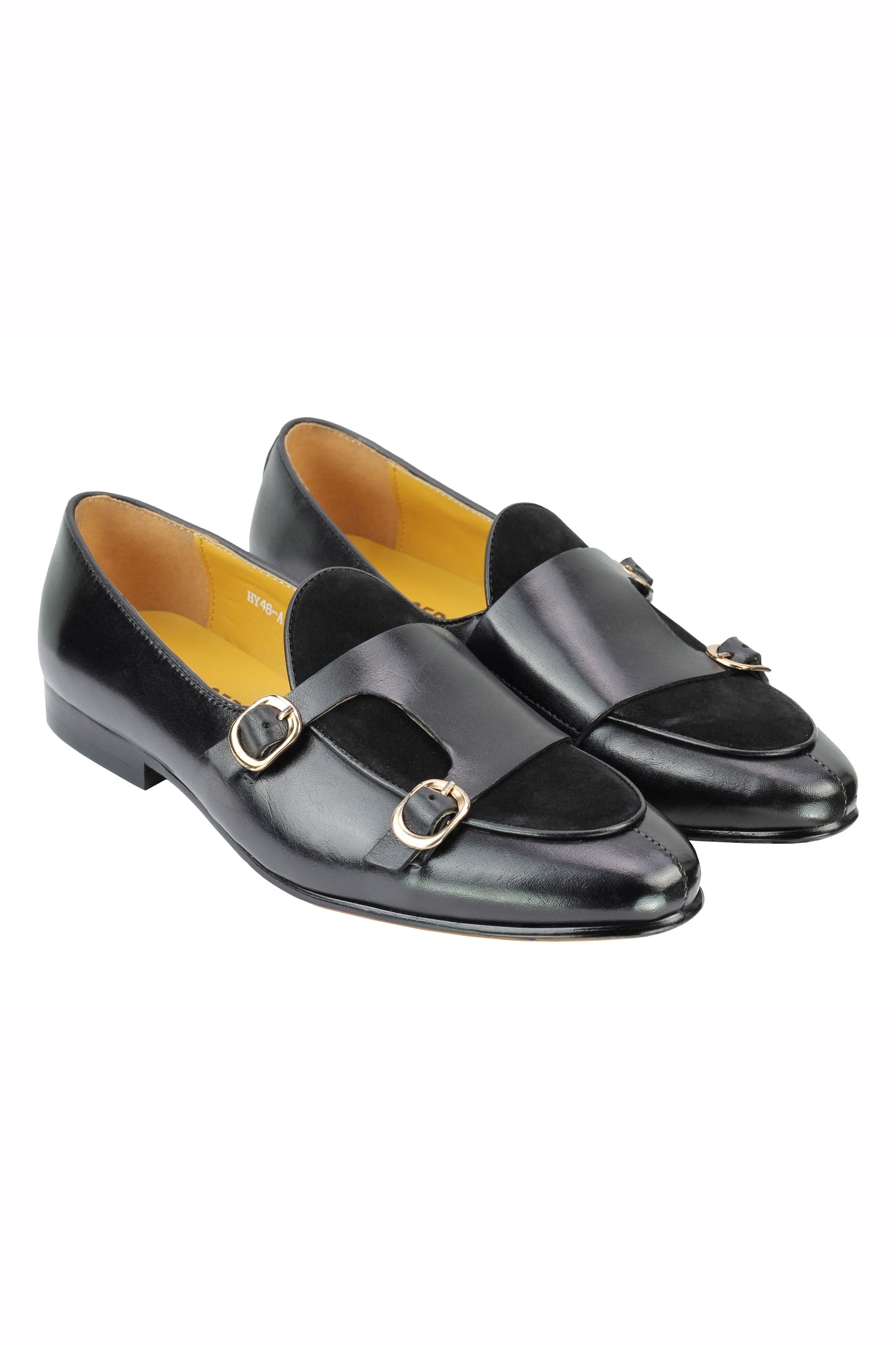 BLACK DOUBLE BUCKLE LOAFER