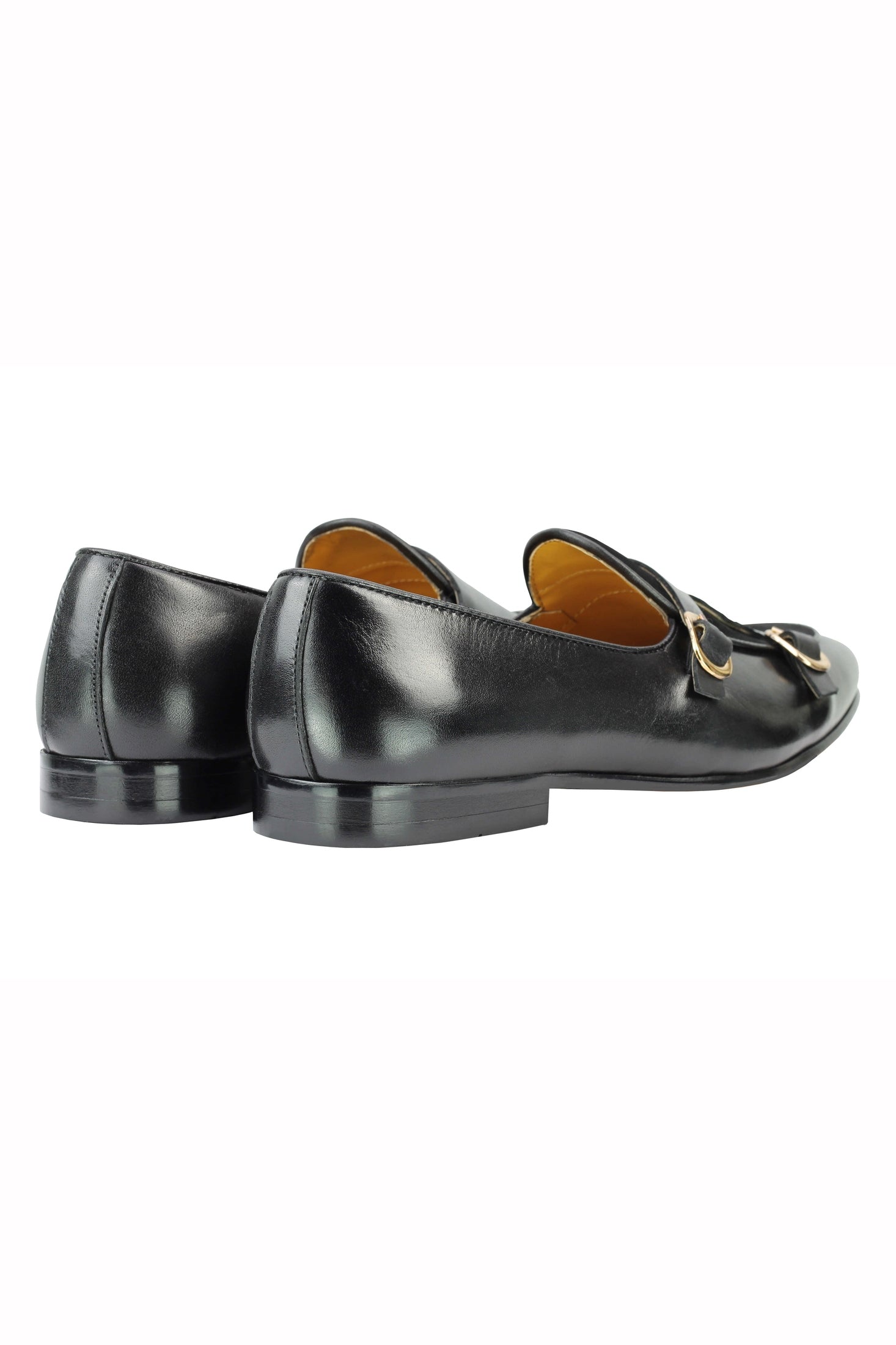 BLACK DOUBLE BUCKLE LOAFER