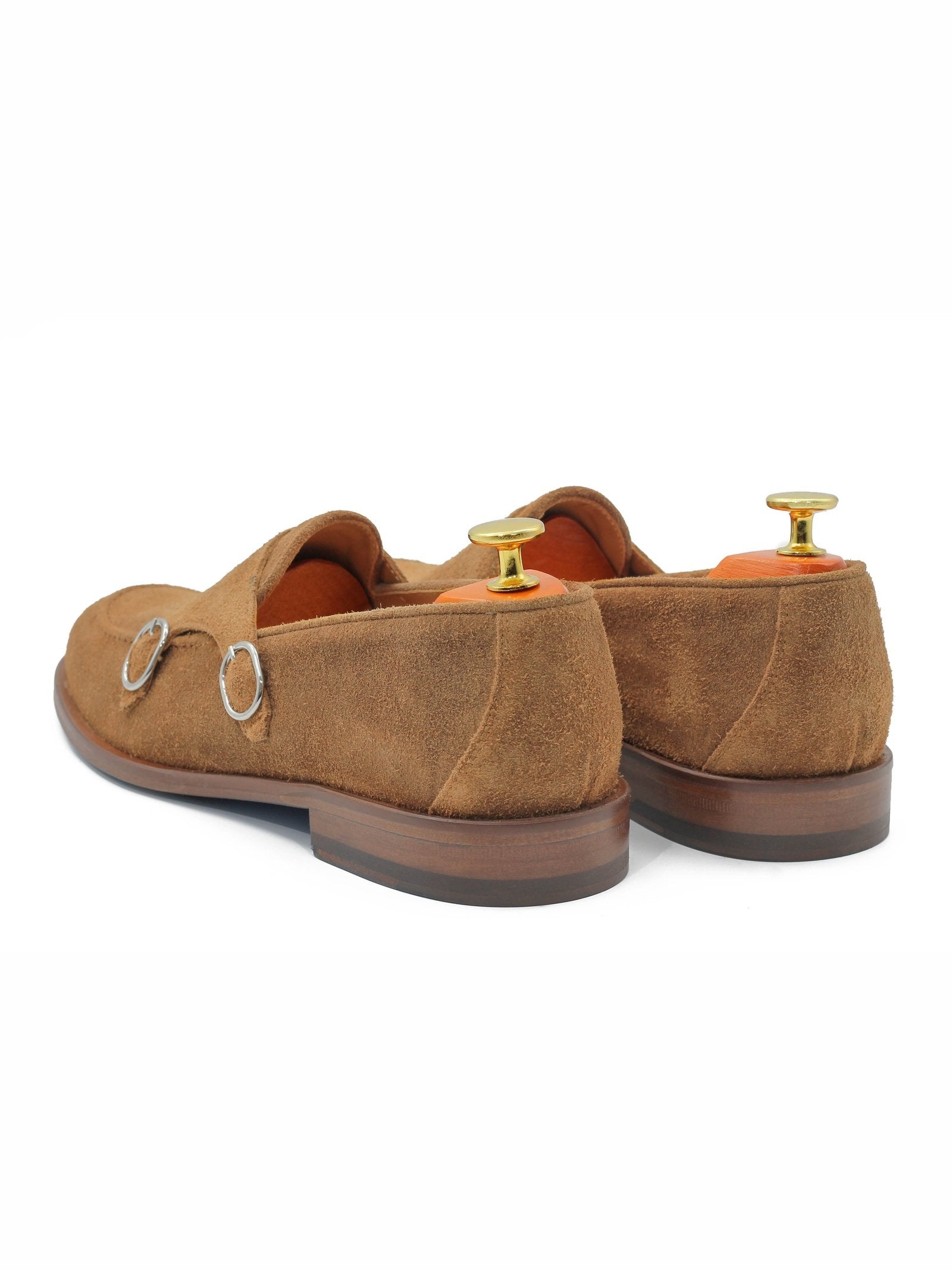 TAN ITALIAN SUEDE DOUBLE BUCKLE LOAFER