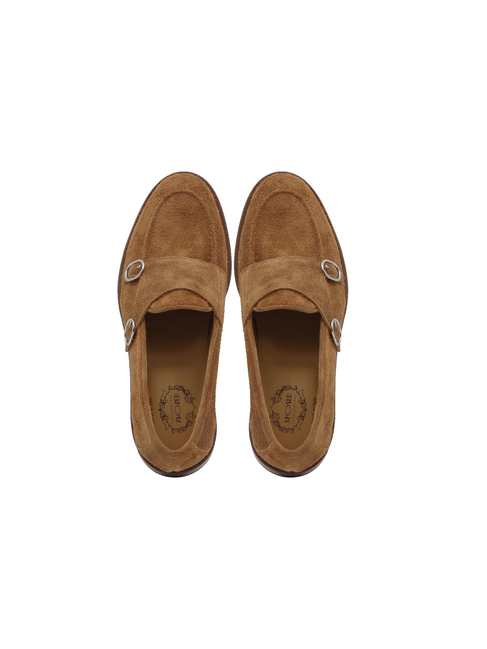 TAN ITALIAN SUEDE DOUBLE BUCKLE LOAFER