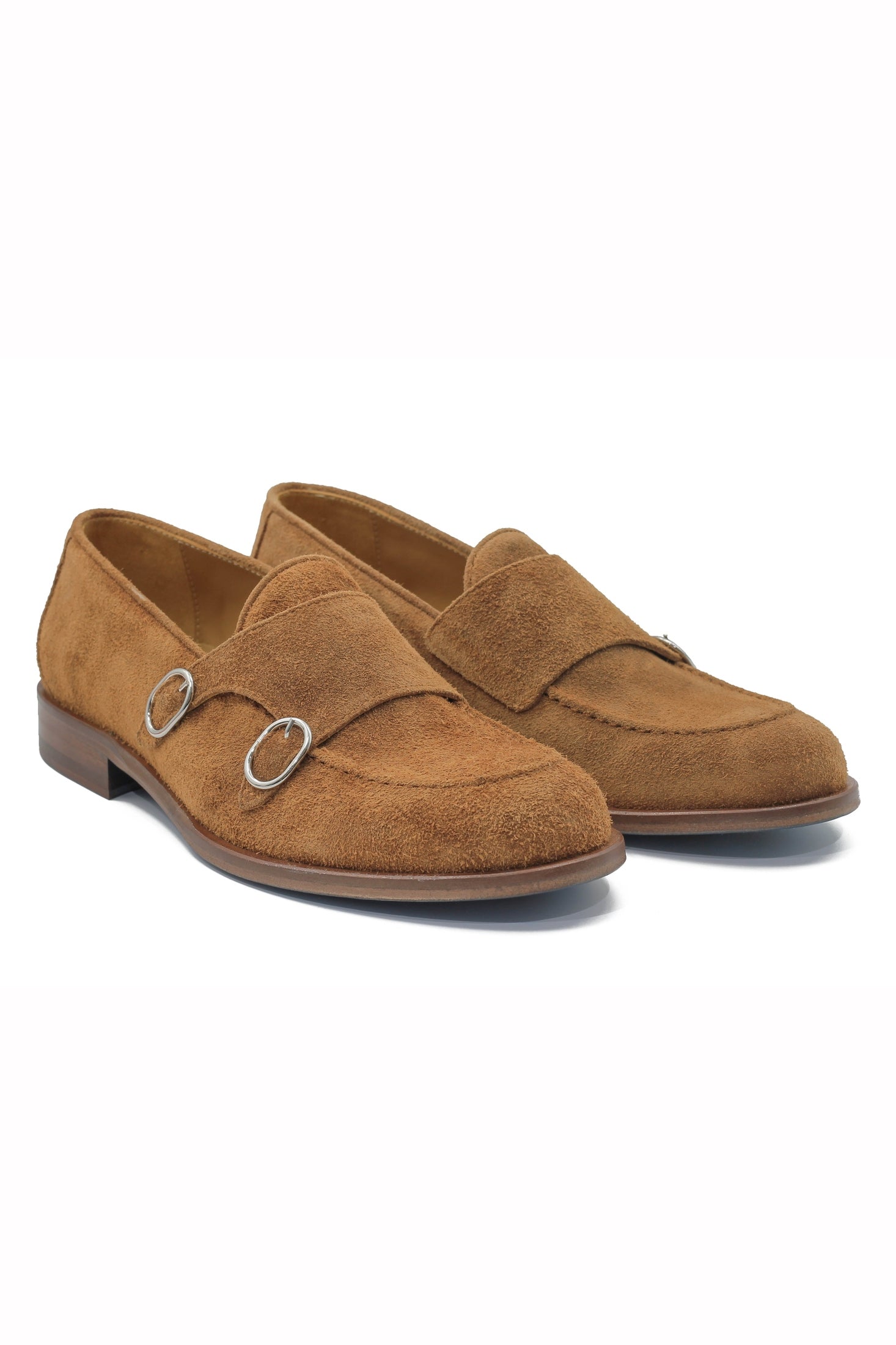 TAN ITALIAN SUEDE DOUBLE BUCKLE LOAFER