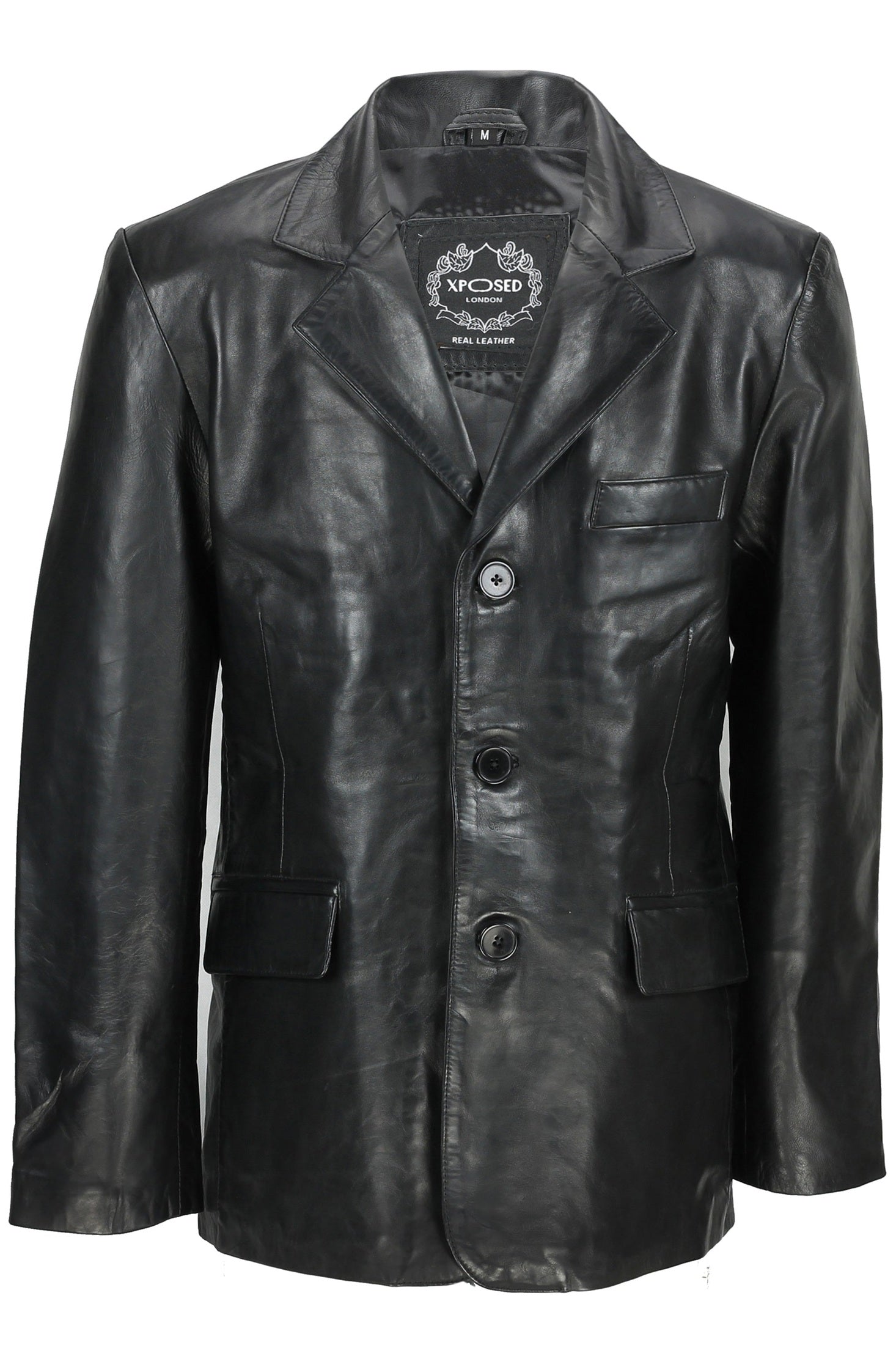 MEN’S VINTAGE MID LENGTH BLACK LEATHER JACKET