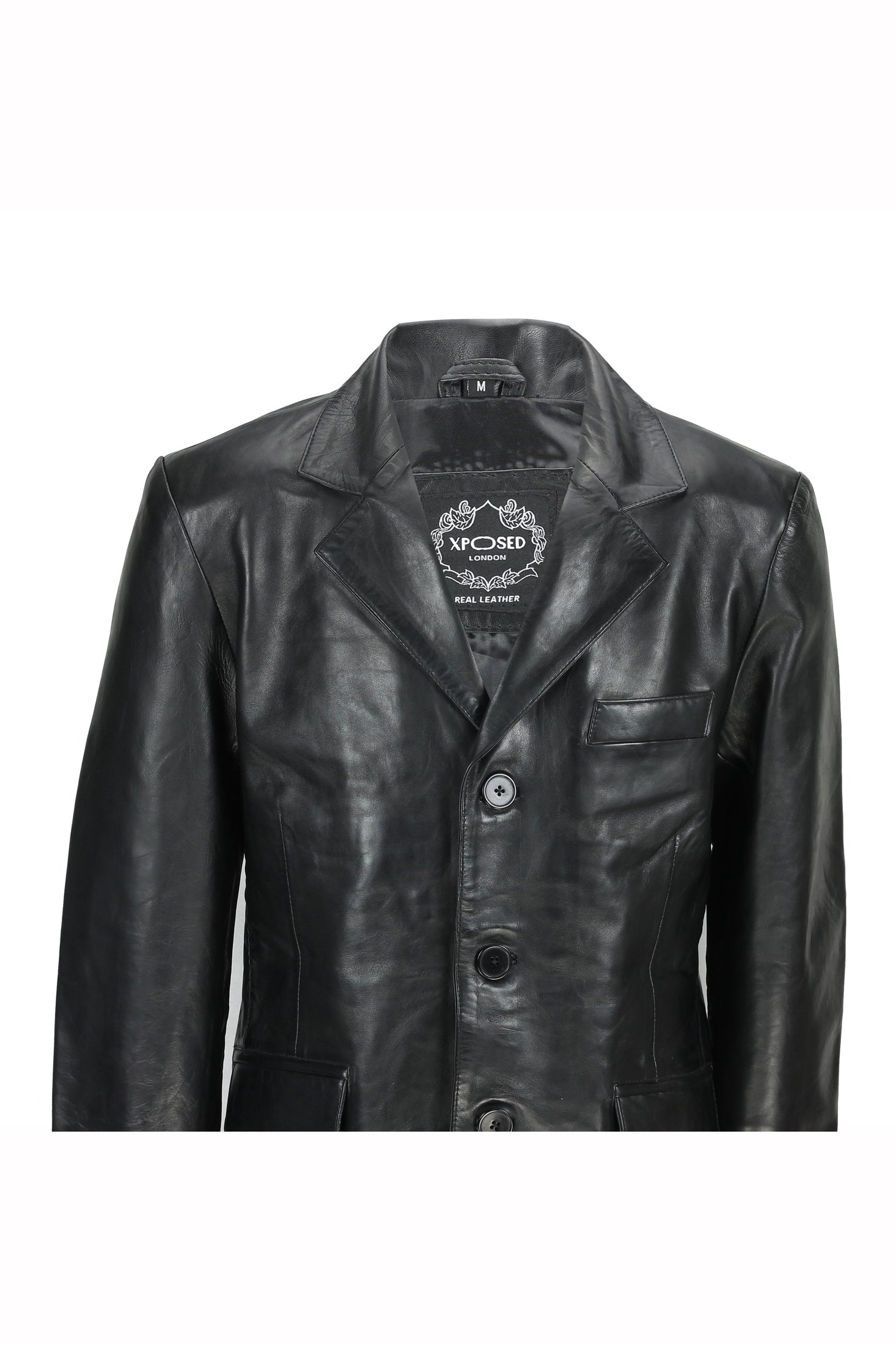 MEN’S VINTAGE MID LENGTH BLACK LEATHER JACKET