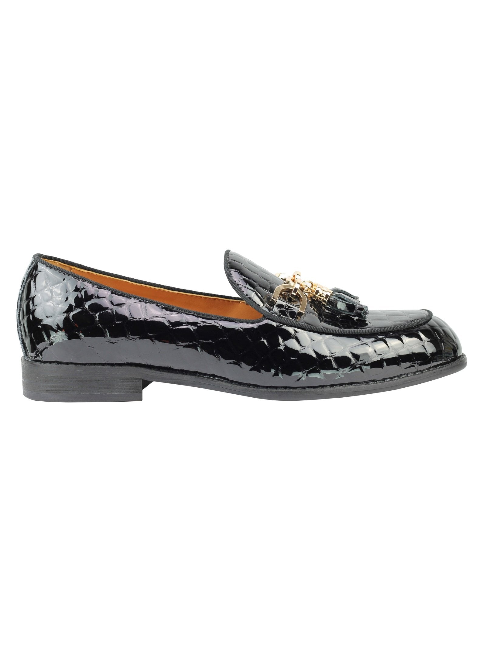 BLACK SNAFFLE BIT PRINTED LOAFER
